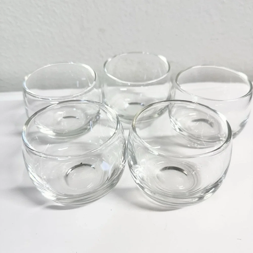 Clear Glass Roly Poly Cocktail Whiskey Glasses Set of 5 Small 2.25